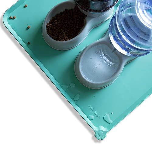Miniatura 72 de Hoki Found - Bandeja de silicona para comida de mascotas , tapete mantel individual antideslizante para mascotas, tapete impermeable de alimentación