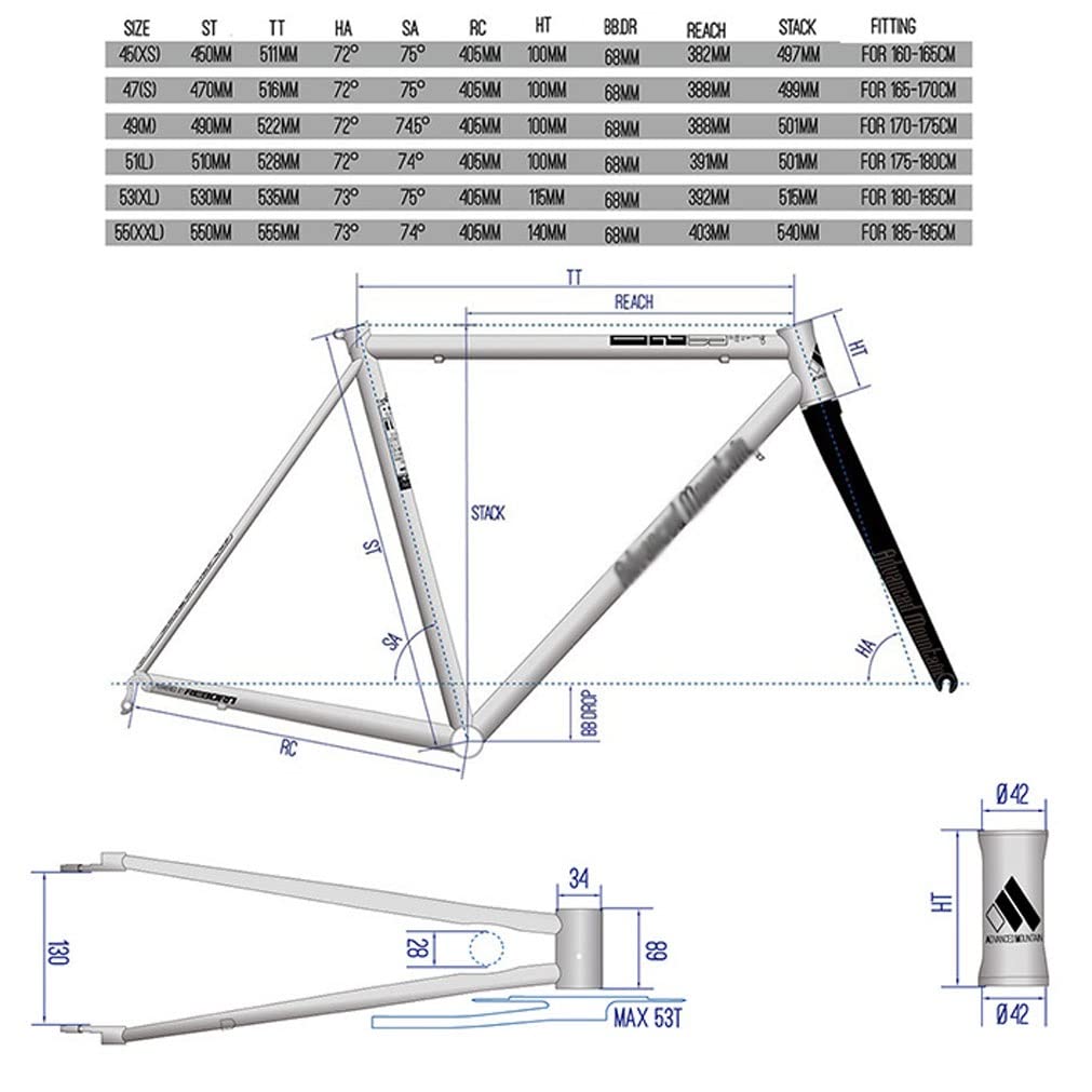 Amazon.co.jp: Cr-Mo鋼 ロードバイクフレームセット 700c C
