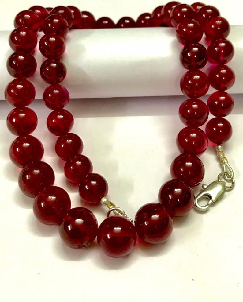 Corindon naturel rouge en perles de 10x11 mm pour la création de colliers et bracelets artisanaux