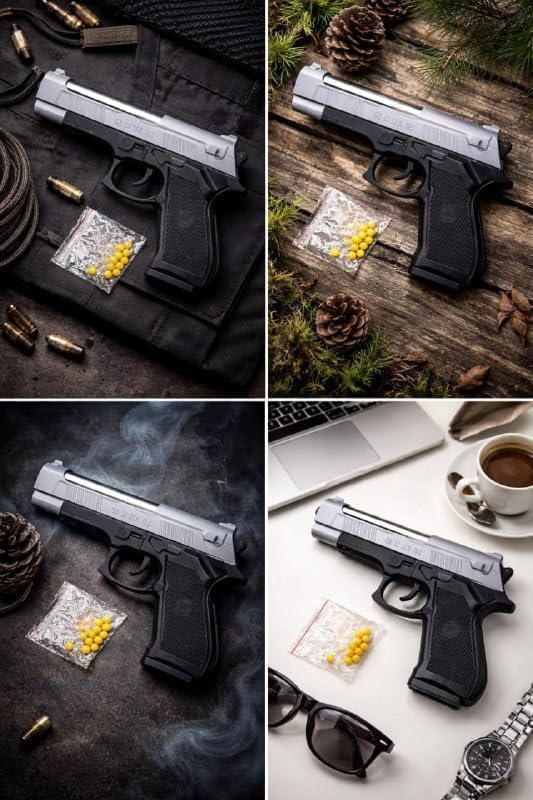 Image of Kids Air Pistol Toy Gun with 6mm BB Bullets Foam Blasters, Plastic Pandey Style Air Gun Toy, Multi Color Shooting Toy with Darts for Boys, Girls, Outdoor Games & Fun Activities