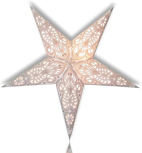 Happy Sales HSSL-FAWHTB Frozen Aurora - Farol de estrella de papel, color blanco