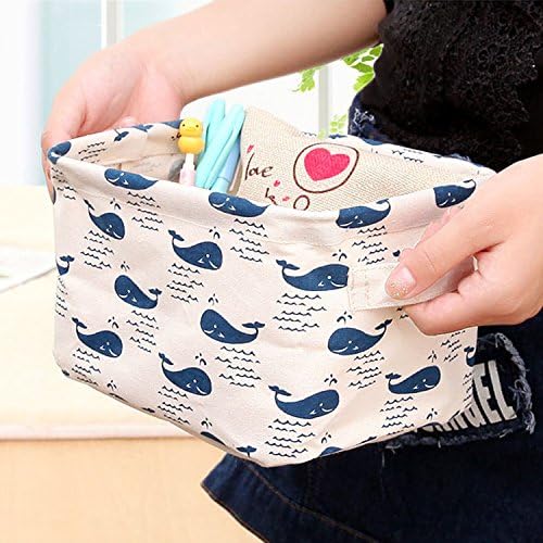 Miniatura 5 de Miaro - Paquete de 4 cestas de almacenamiento de lona, bolsa organizadora de decoración del hogar para maquillaje de adultos, forros de juguetes de