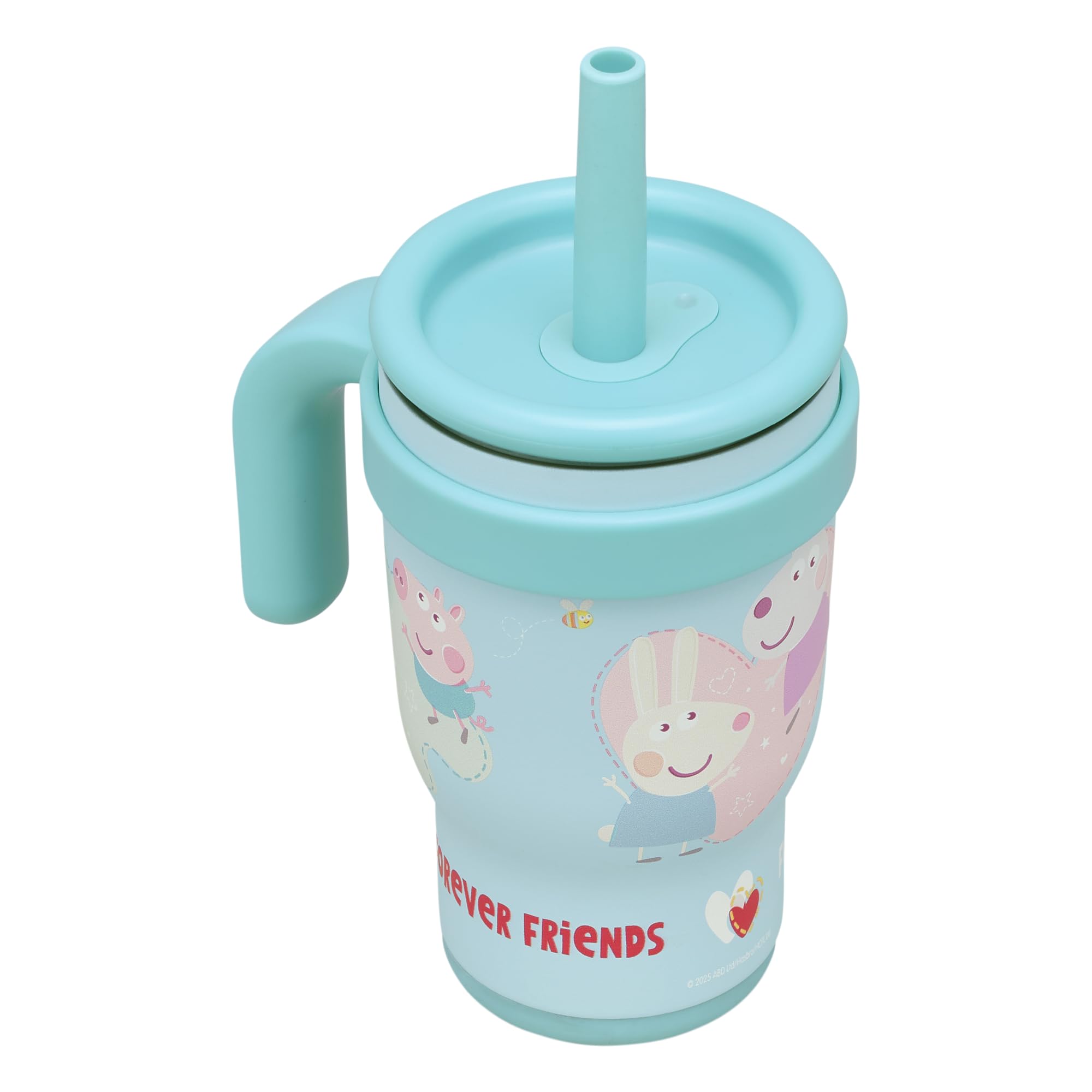 Peppa Pig Blue Kids Stainless Steel Water Bottle Tumbler With Straw 420Ml, 2Y+ Insulated Sipster, Keeps Drinks Cooler For Longer, Bpa Free