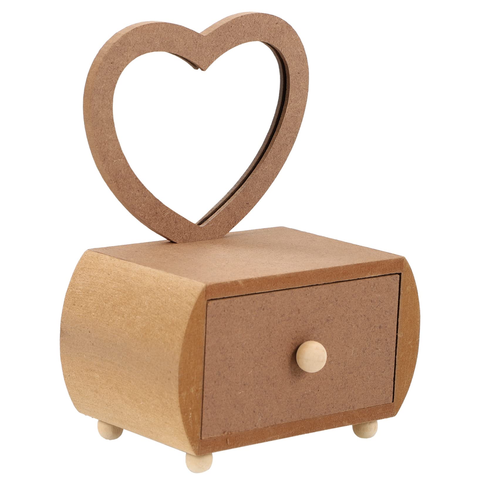 CONGARTENO Natural Wood Love Dressing Table Mini Vanity Storage Diy Craft Table for Boys and Girls