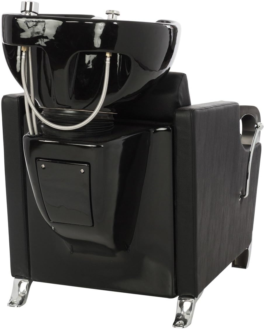 Buy-Rite Salon & Spa Equipment Luna Shampoo Backwash Station – Chair and Bowl Unit for Salons and Spas -Tilting Porcelain Hair Wash Bowl and Extra Wide Chair Combo with All Hardware, YLG-583-1 : Beauty & Personal Care