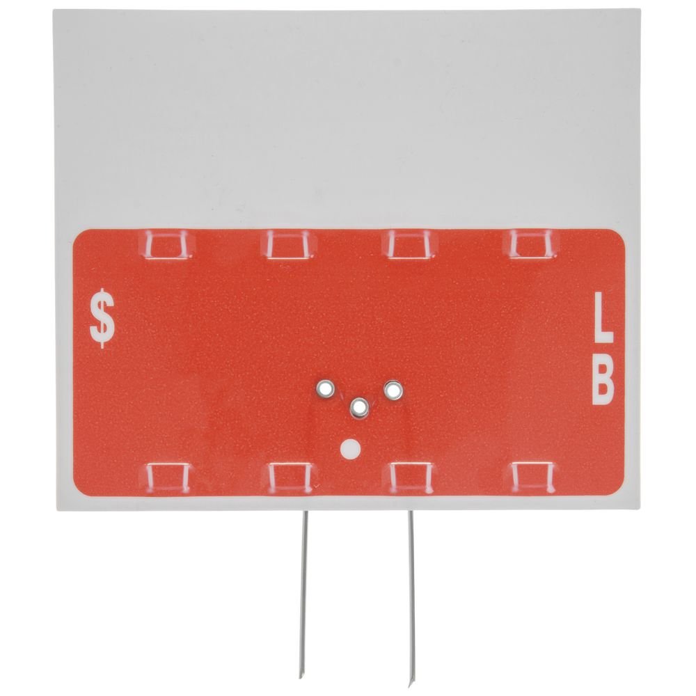 Price Tag Pin Style 4-Digit with Red Bulls-Eye White Plastic Write-On Wipe-Off - 4 1/2" L x 3 1/2" H by SHAW & SLAVSKY INC – 4.5*3.5 inches, Plastic, White, Model 604BEPT W/PINS