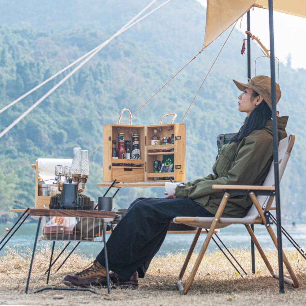 Amazon | Naturehike 木製スパイスボックス/屋外用多層調味料ボックス