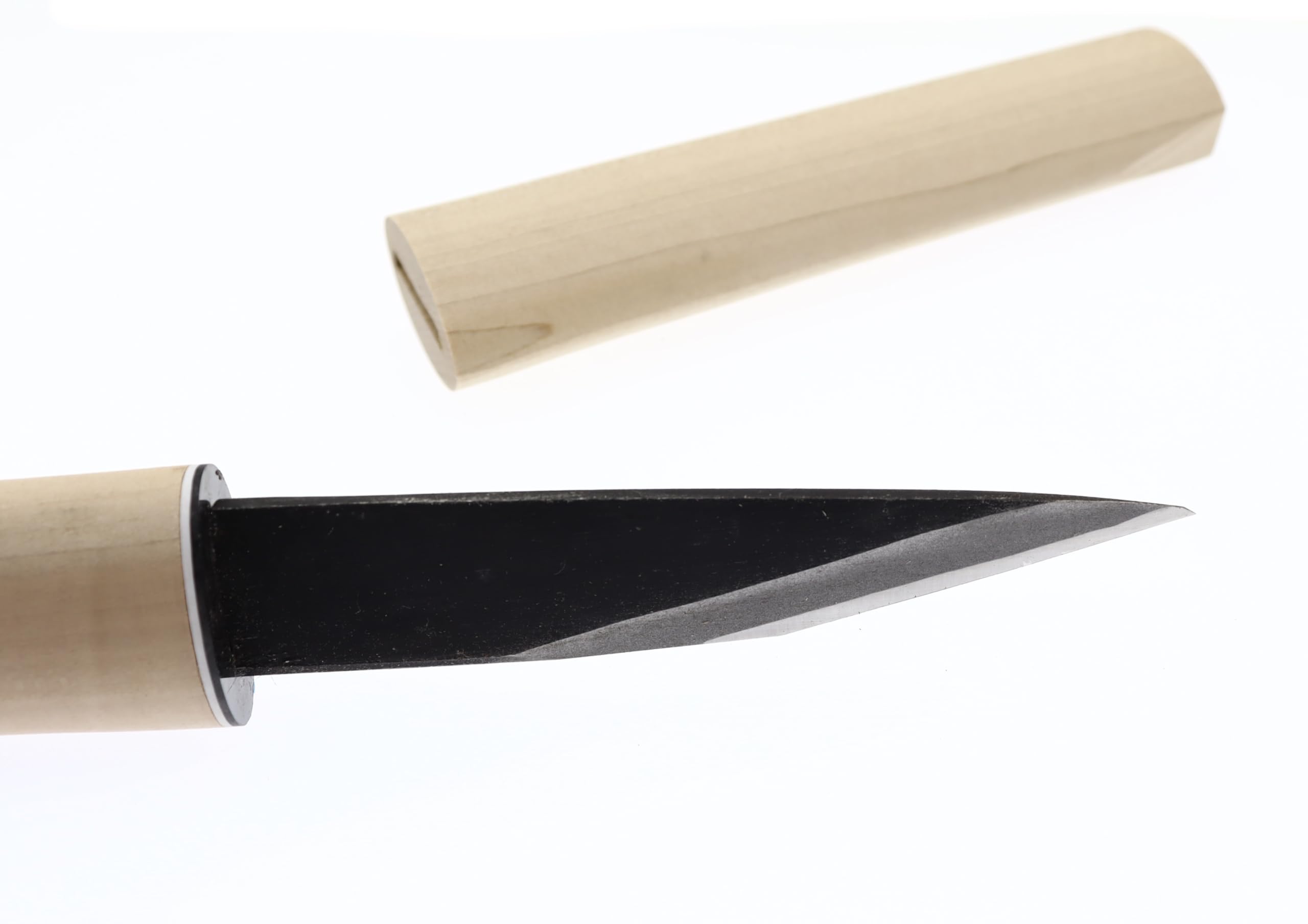 Couteau Artisanal Kiridashi Lame Carbone Menuiserie Ébénisterie Bois Forgé Main au Japon Noire 120 mm