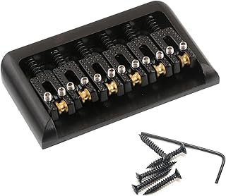 6 Strings Jazz Guitar Bridge Zinc Alloy Rosewood Bridge with Hardtail Saddle, Guitar Replacement Part Accessories