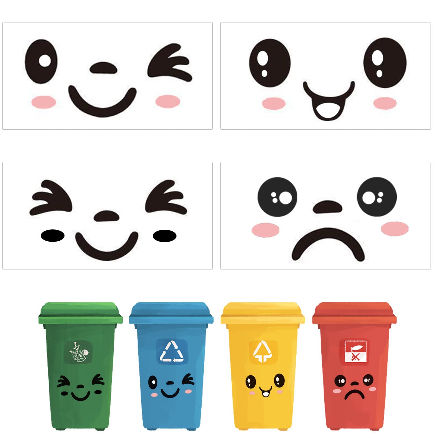 Buy Unvtap 4 Sheets Wheelie Bin Stickers, Bin Stickers for Wheelie Bins