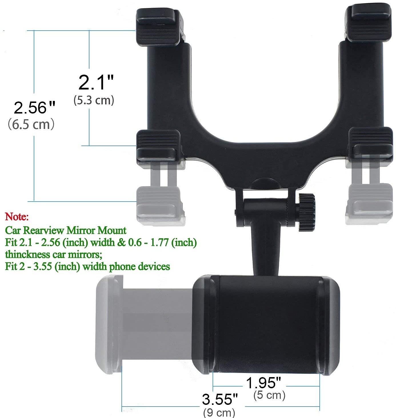 JJJ Staffa Universale del Telefono Smart Phone Auto Vista Posteriore Specchietto Bracket Bracket Camion Car Staffa Staffa Adatto for GPS/PDA / MP3 / MP4 (Nero)