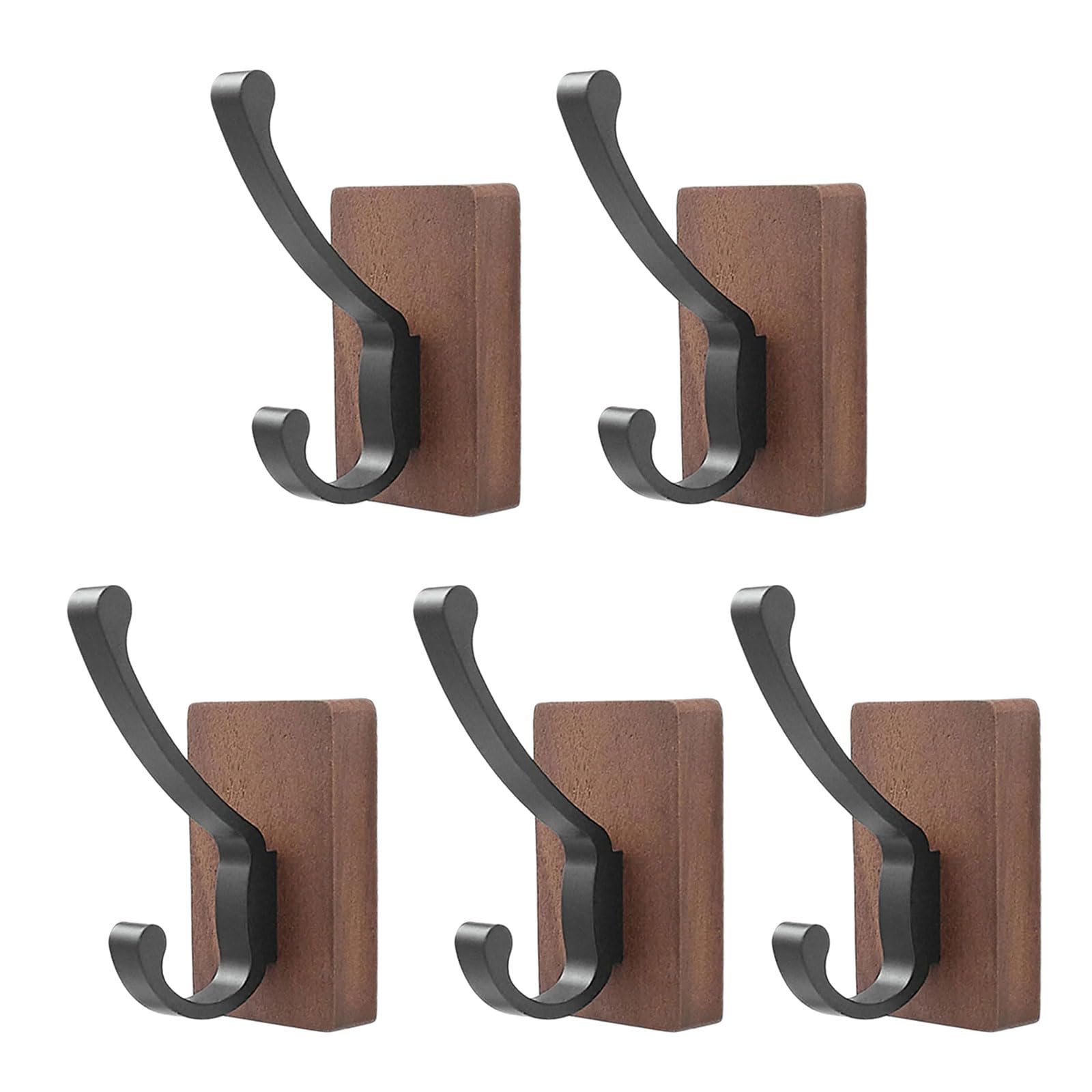 RAFGALDEX Natural Walnuts Wood Bathroom Hook Strong Adhesive Drillless Install Drillless Hook