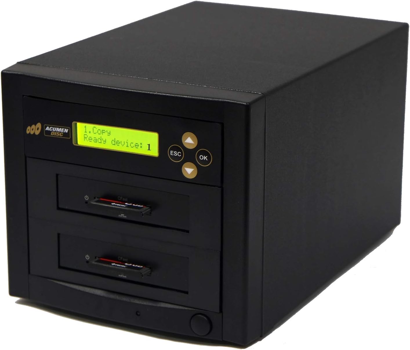 Acumen Disc 1 to 1 CFAST Duplicator - 9GB/Min - CompactFAST Compact Fast Flash Drive Memory Card Reader/Copier (Up to 150mbps) with DOD Compliant Eraser (AD01-CFAST150)
