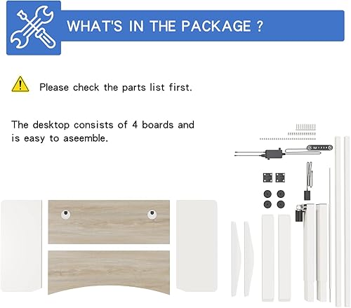 Miniatura 21 de Escritorio eléctrico de pie ajustable en altura, escritorio de computadora de pie de 63 x 30 pulgadas, escritorio de oficina en casa sentado y de