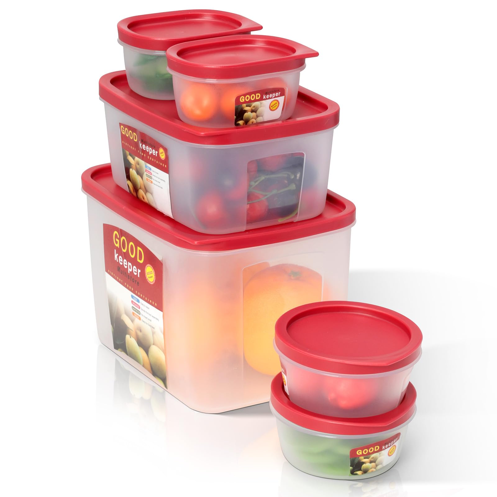 Cozary Airtight Food Containers with Lids, 6 Pack Meal Prep Containers, BPA Free, Food Containers for Microwave, Freezer, and Kitchen Organization