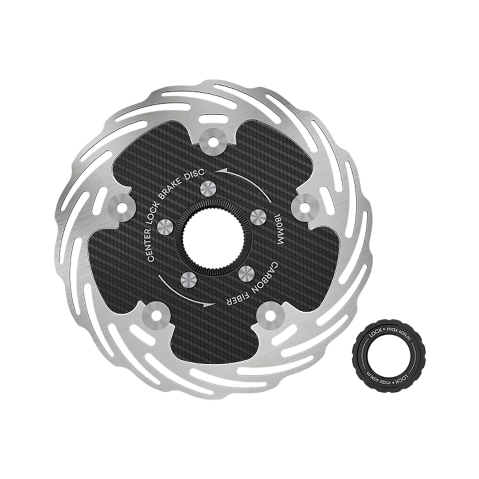 Rotor de frenos de disco de bicicleta de montaña mecanizado con precisión, espesores de 1, 8 mm, diseño híbrido de carbono para gran potencia de frenado, anillos de acero inoxidable livianos, rotor
