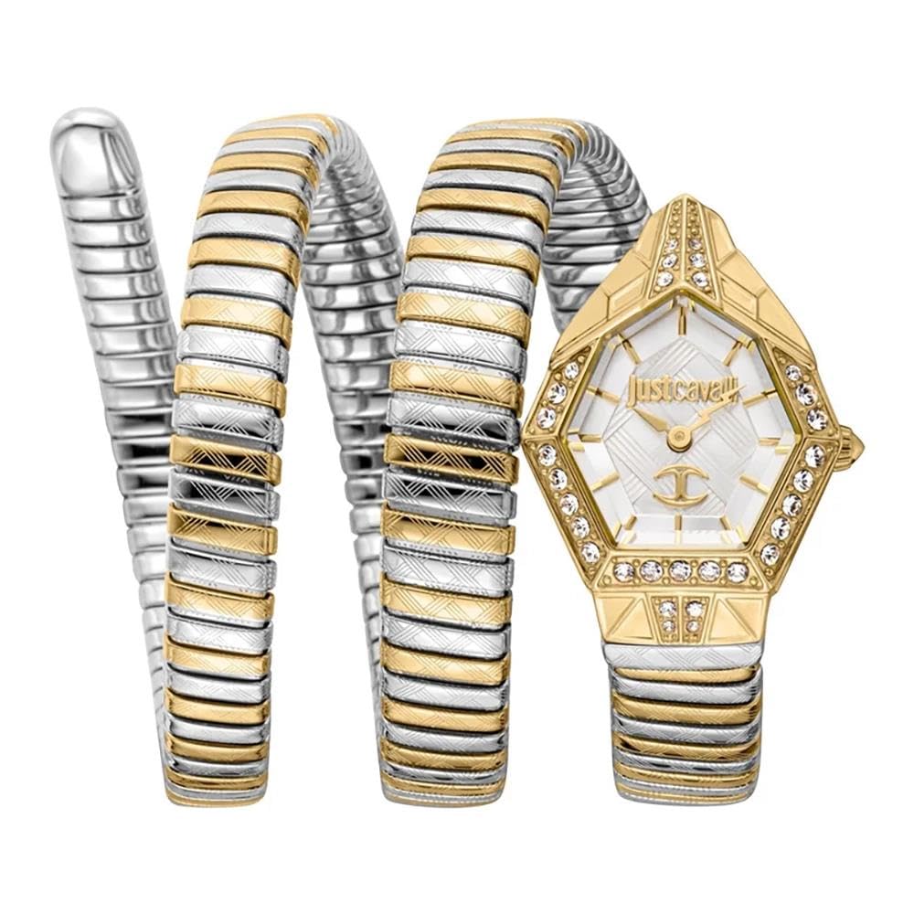 just cavalli Women Watch, Rose Gold Color Case, Silver Dial, Two Tone Silver & Rose Gold Color Metal Bracelet, 2 Hands, 3 ATM-picture-16