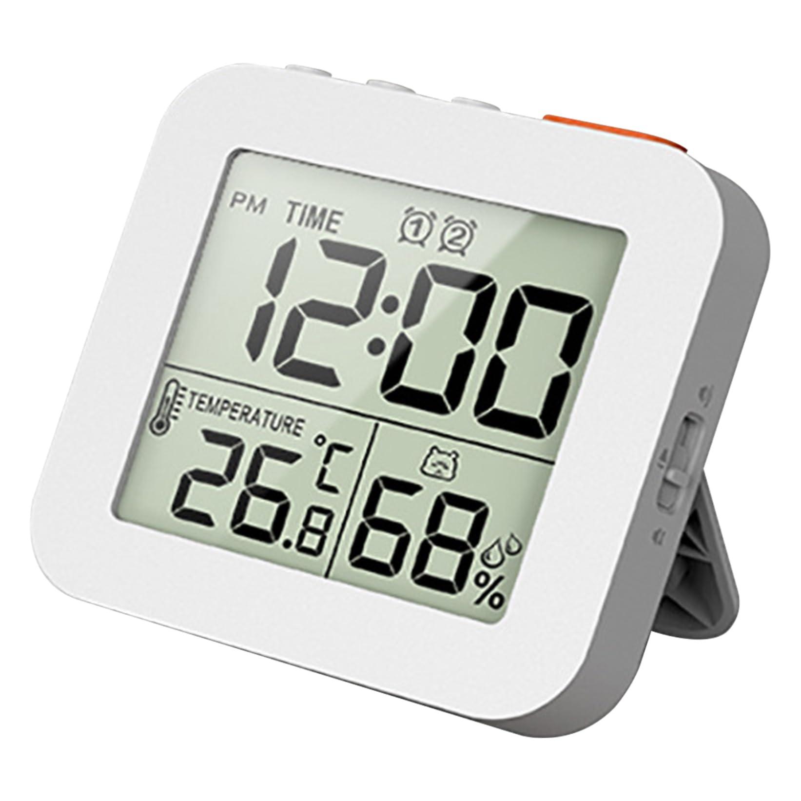 Grsrkep Bathroom Clock 12/24H °C/°F LCD Digital Clock with Temperature ＆ Humidity Splashproof Shower Timer Backlit Hanging Shower for Home Living Room Bedroom