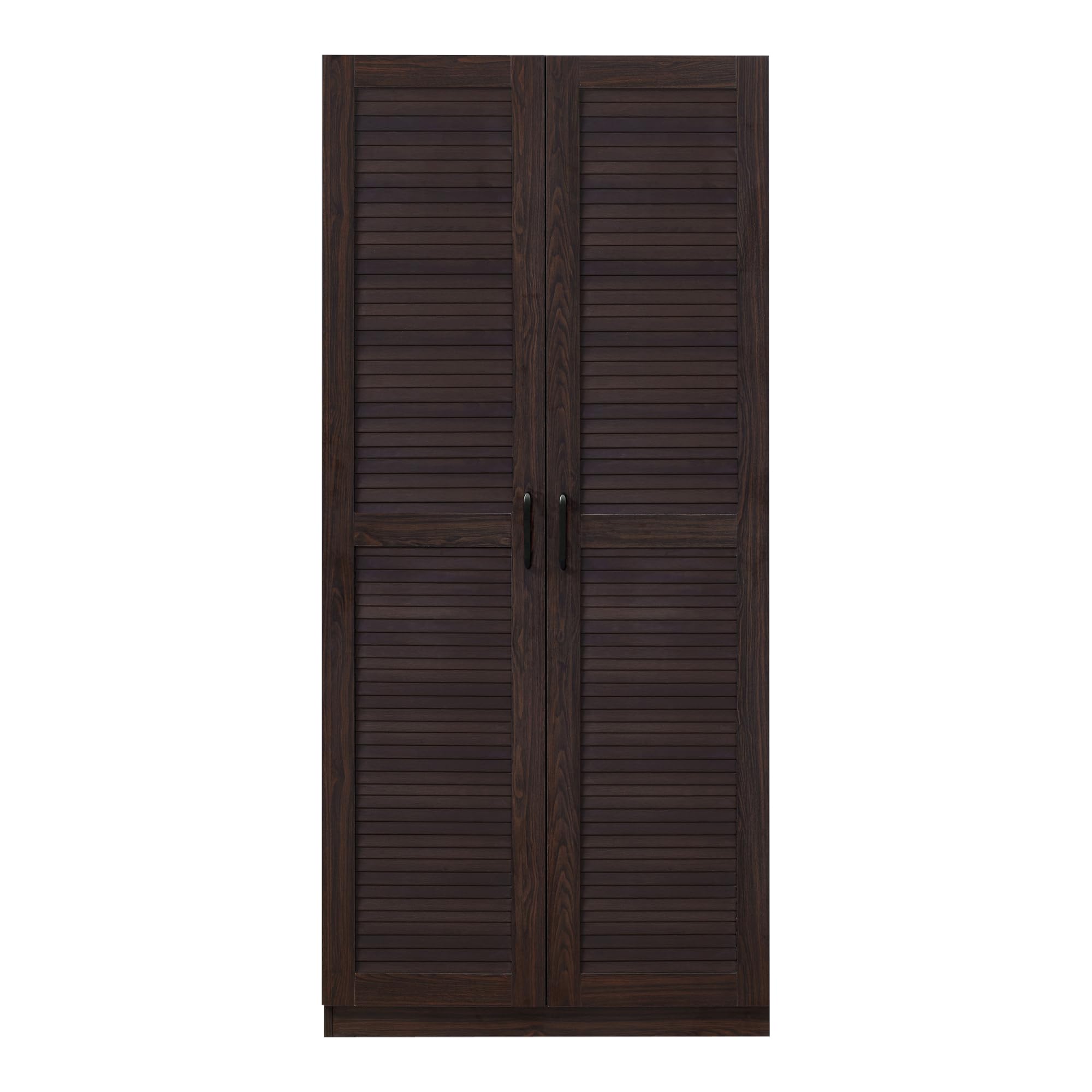 [en.casa] Szafa na ubrania Finning 2-drzwiowa 176 x 80 x 52 cm MDF szafa garderobiana z 1 drążkiem na ubrania i 1 górną półką, orzech włoski