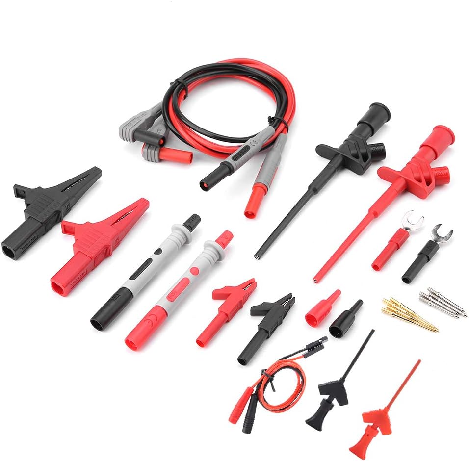 Fdit 24pcs Kit of Replaceable Multimeter Probe Tests, Lead for the Test of the Universal Banana Mouth for the Digital Multimeter, and Durable, Adapted to Various Situations