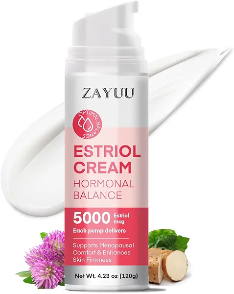 Estriol Face Cream for Women: Hydrating Moisturizer with Wild Yam, Red Clover & Soy Isoflavones – Botanical Skincare for Daily Comfort, Balance & Skin Wellness – 4.23 oz (3-Month Supply)