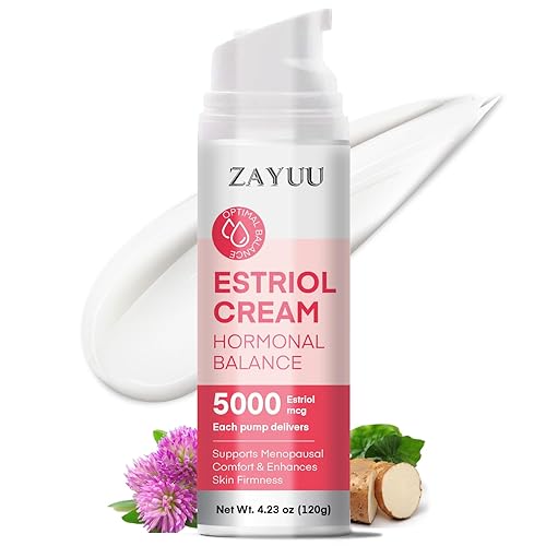 Crema facial de estriol para mujeres hidratante con isoflavonas de ñame silvestre, trébol rojo y soya - Cuidado botánico de la piel para comodidad