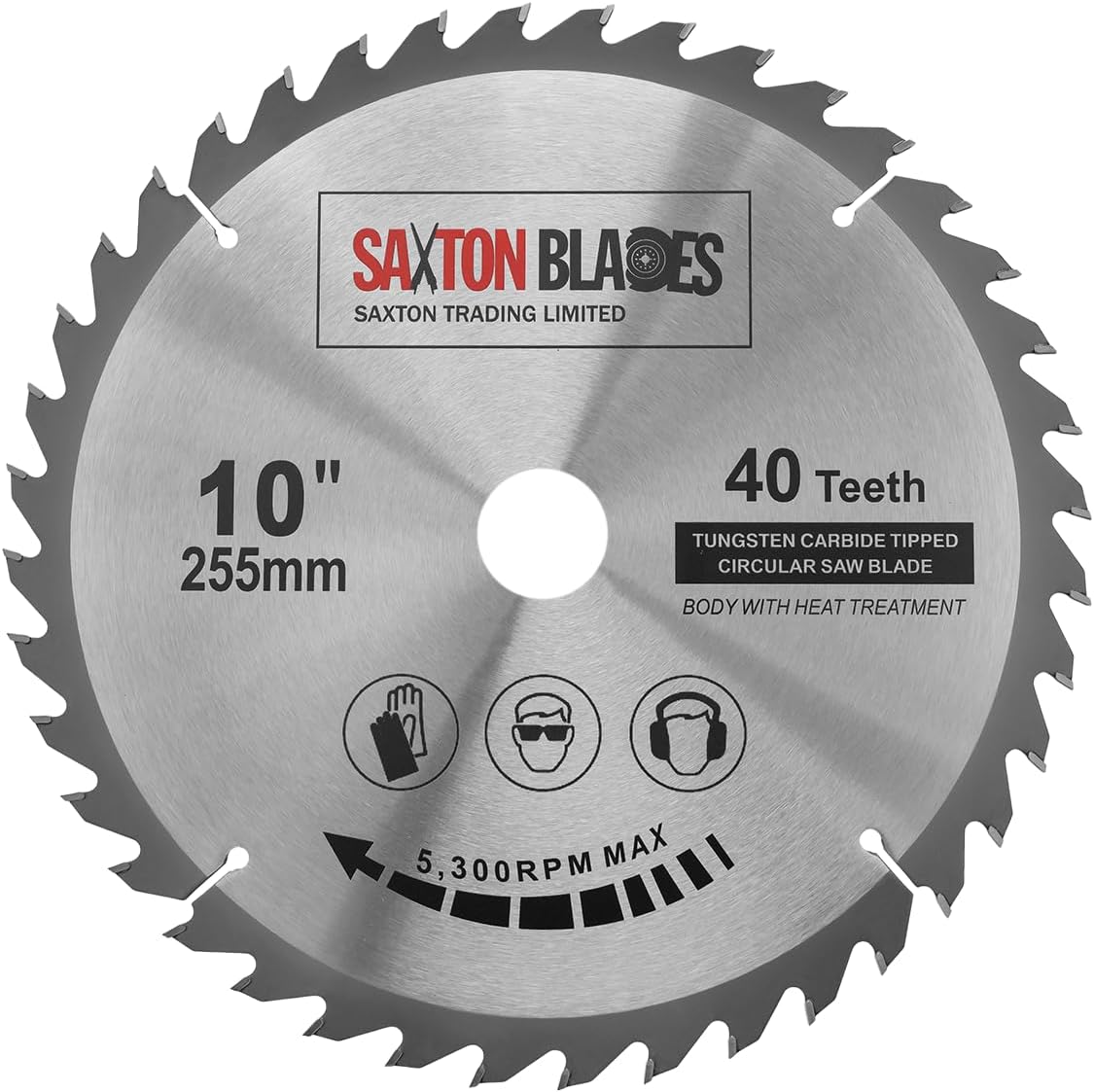 TCT25540T Saxton TCT Circular Wood Saw Blade 255mm x 30mm Bore x 40T for Bosch Makita Dewalt
