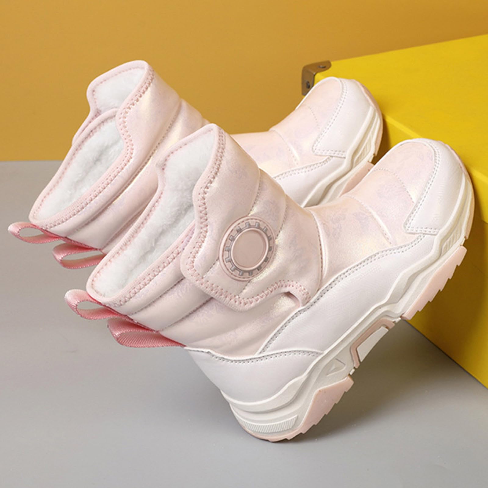 Ragazzi Scarpe per Bambini Scarpine Primi Passi Stivali da Equitazione per Ragazzi e Ragazze Stivali alla Moda Fodera in Pile Design alla Moda Leggero Antiscivolo Idéales pour l'Automne et l'Hiver