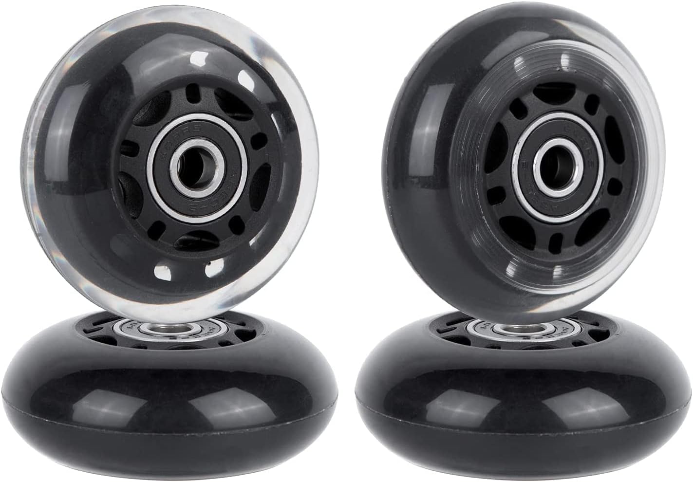 AOWESM 64mm Inline Skate Wheels w/Bearings ABEC-9 for Blades Roller Skates, Pelican Storm Case, Roller Board Bag, Carry-on Luggage Suitcase, Water Rower Seat, Steady Rest Wood Lathe (4 Pack)