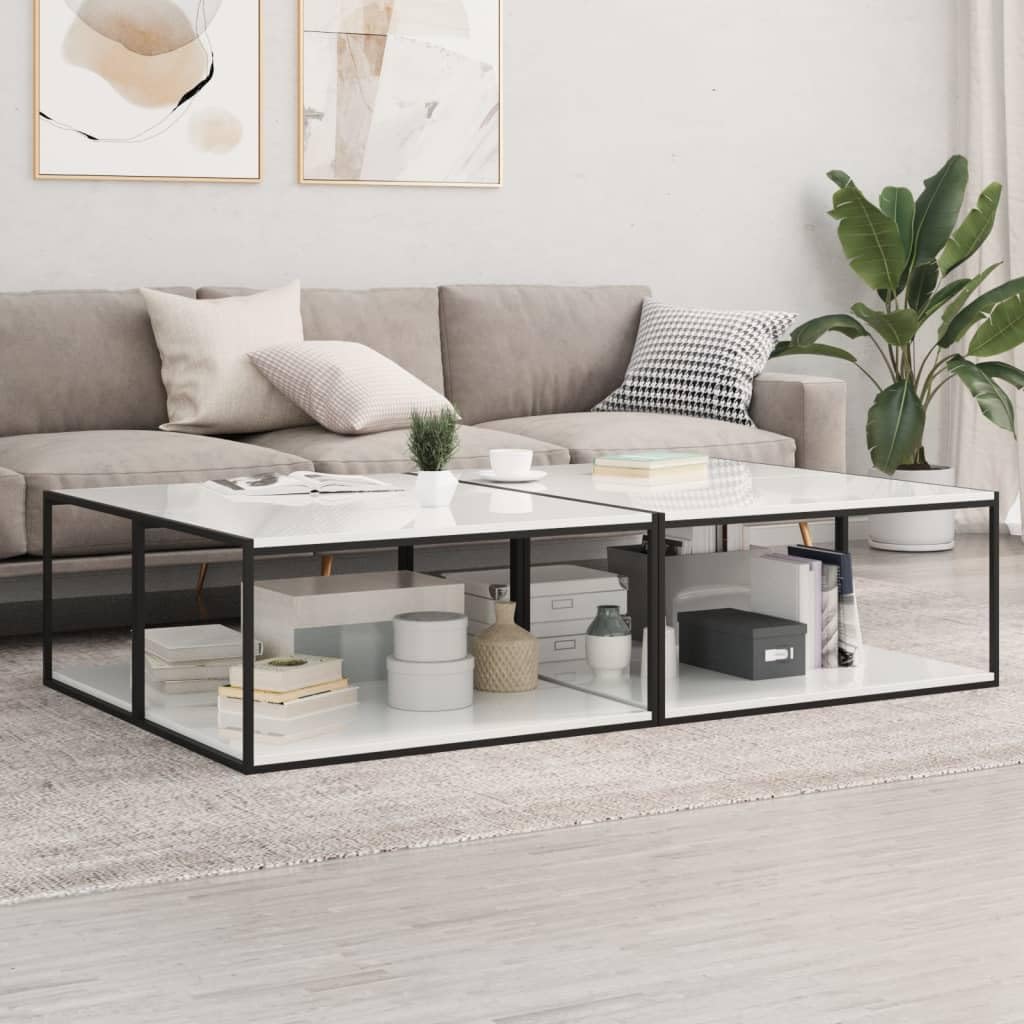 Bücherregal-Bretter Hochglanz-Weiß, 8 Stück Holzwerkstoff Regalsystem 80x50x1,5 cm, erweiterbar als Wandregal oder Standregal für Wohnzimmer, Büro, Küche, Garage, Stauraum und Ordnung