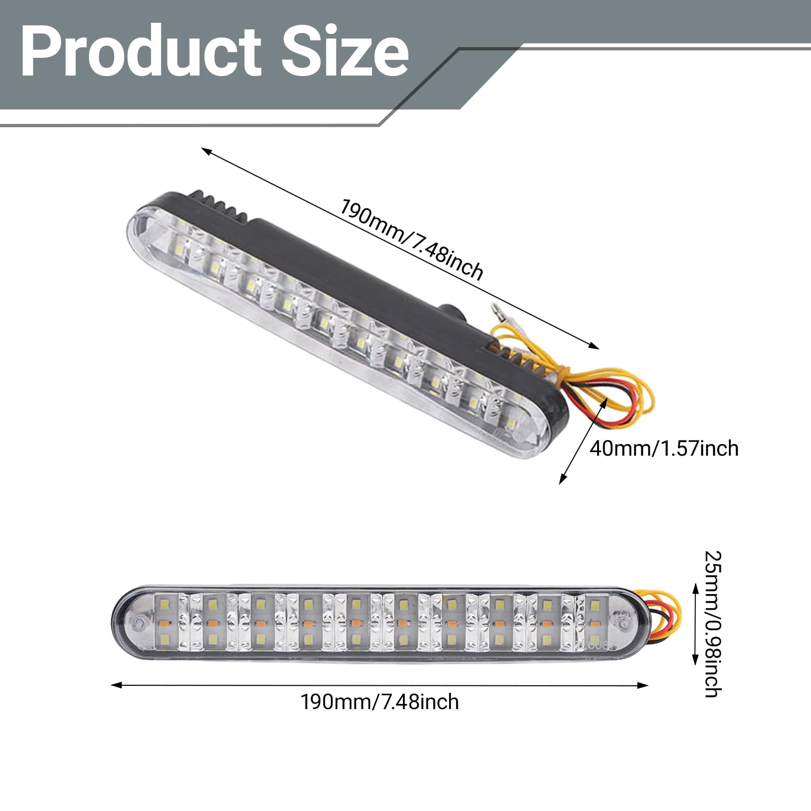 OUKENS Feux de jour 2X 30 LED voiture 12V DC feux de jour DRL conduite lampe de jour + clignotant