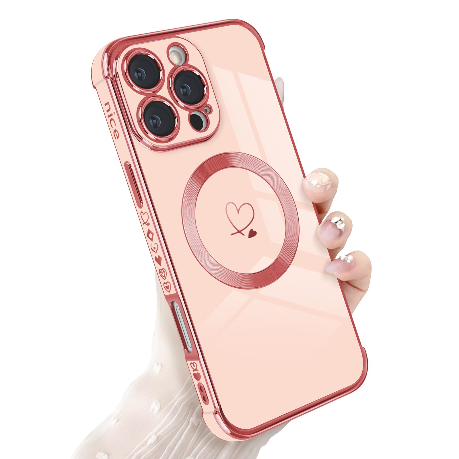 Newseego for iPhone 16 Pro Max Magnetic Case, Luxury Cute Love