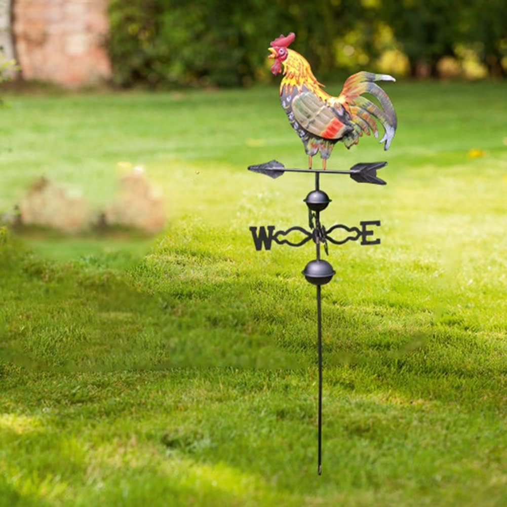 Weather Vane Ornament,Cast Iron Rooster Weathervane Weathervane with Mounted Roof, Weathervane Wind Blown Flying Roof Garden Metal Decorations