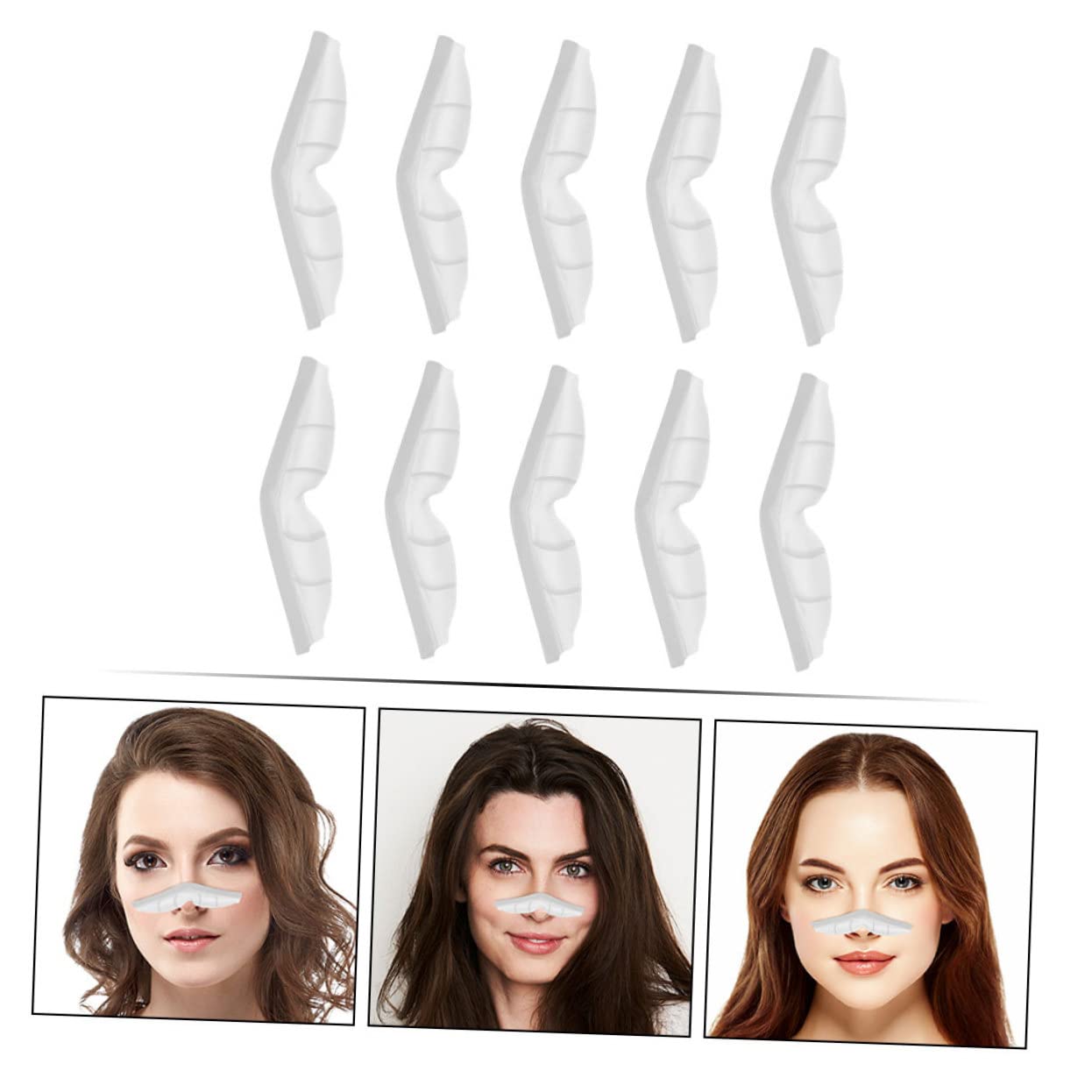SHINEOFI Lot De 5 Bandes De Masque Et Plaquettes Nasales Anti-buée Blanches Confortables Et Robustes 20 Pièces X 5