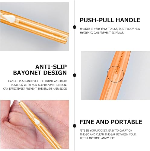 Miniatura 3 de 60 piezas de repuesto de palillo de dientes suave, cepillo interdental tipo empuje-tiro, herramienta de limpieza de dientes, cabezal de hilo dental,