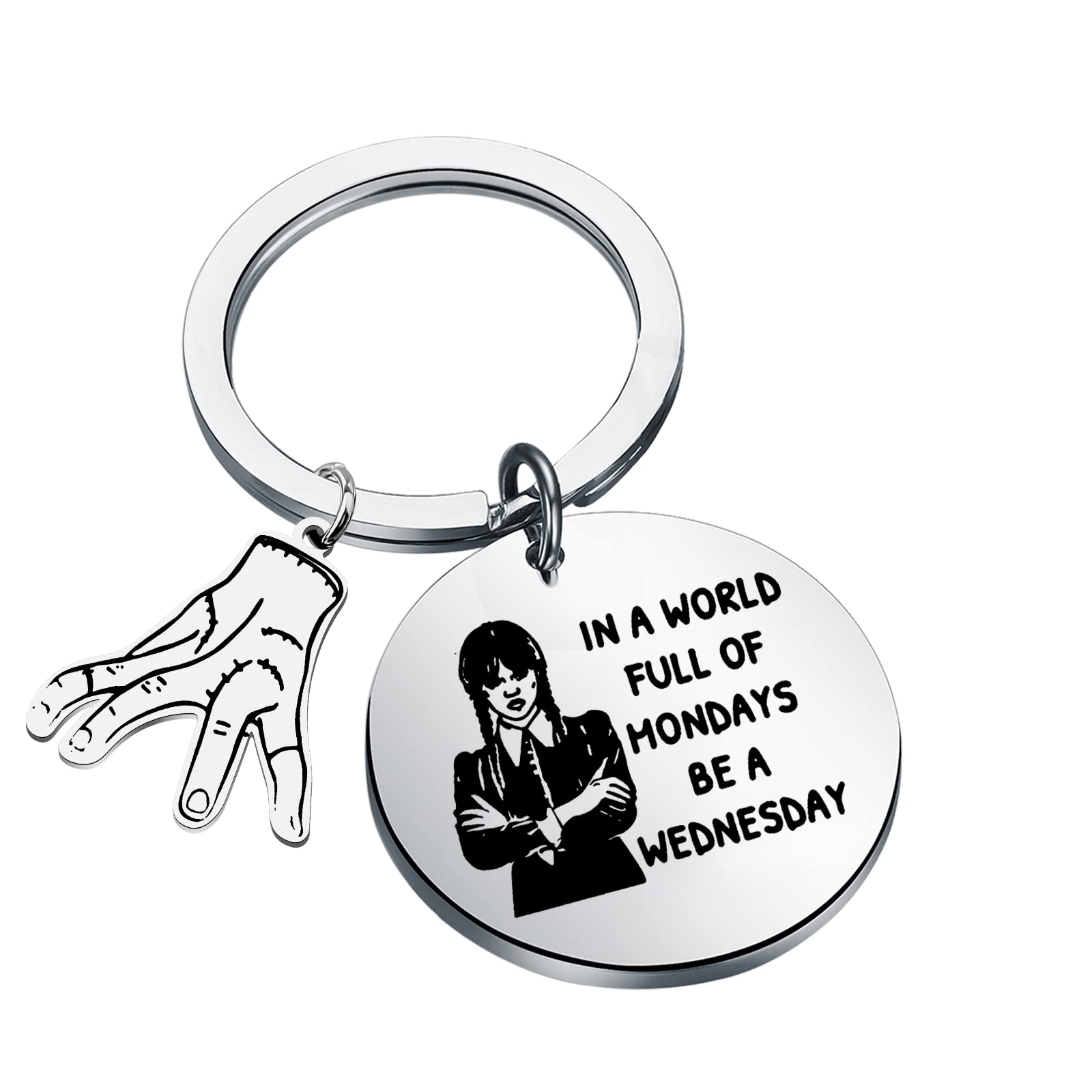 ENSIANTH Wednesday Gift Movie Inspired Gift Addams Fan Gift Wednesday Merchandise Gift Wednesday Fans Keychain Horror Lover Gift