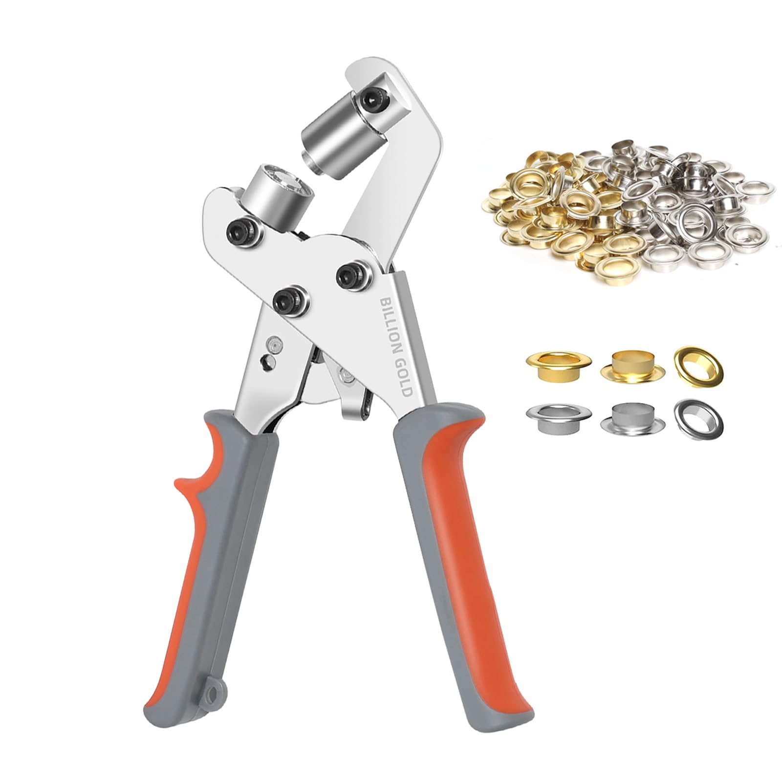 Grommet Tool Kit, BILLION GOLD 3/8 inch 500PCS Eyelets and Grommets, Tarp Grommet Kits for Canvas, Banners