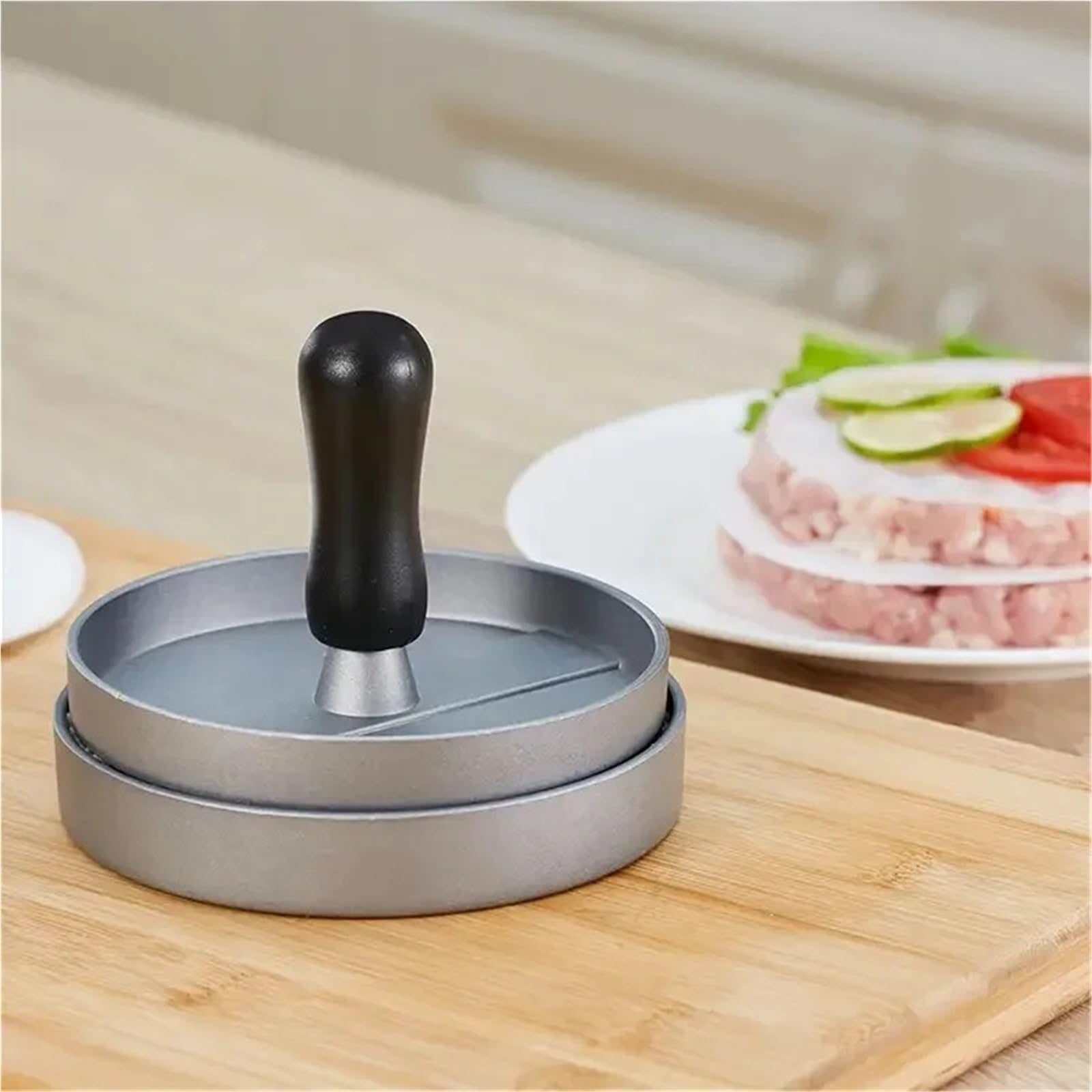 hamburgerpresse 1 Stück Burgerpresse, antihaftbeschichtet, aus Aluminium, for Küche, Grill, runden Hamburger-Patty-Formen