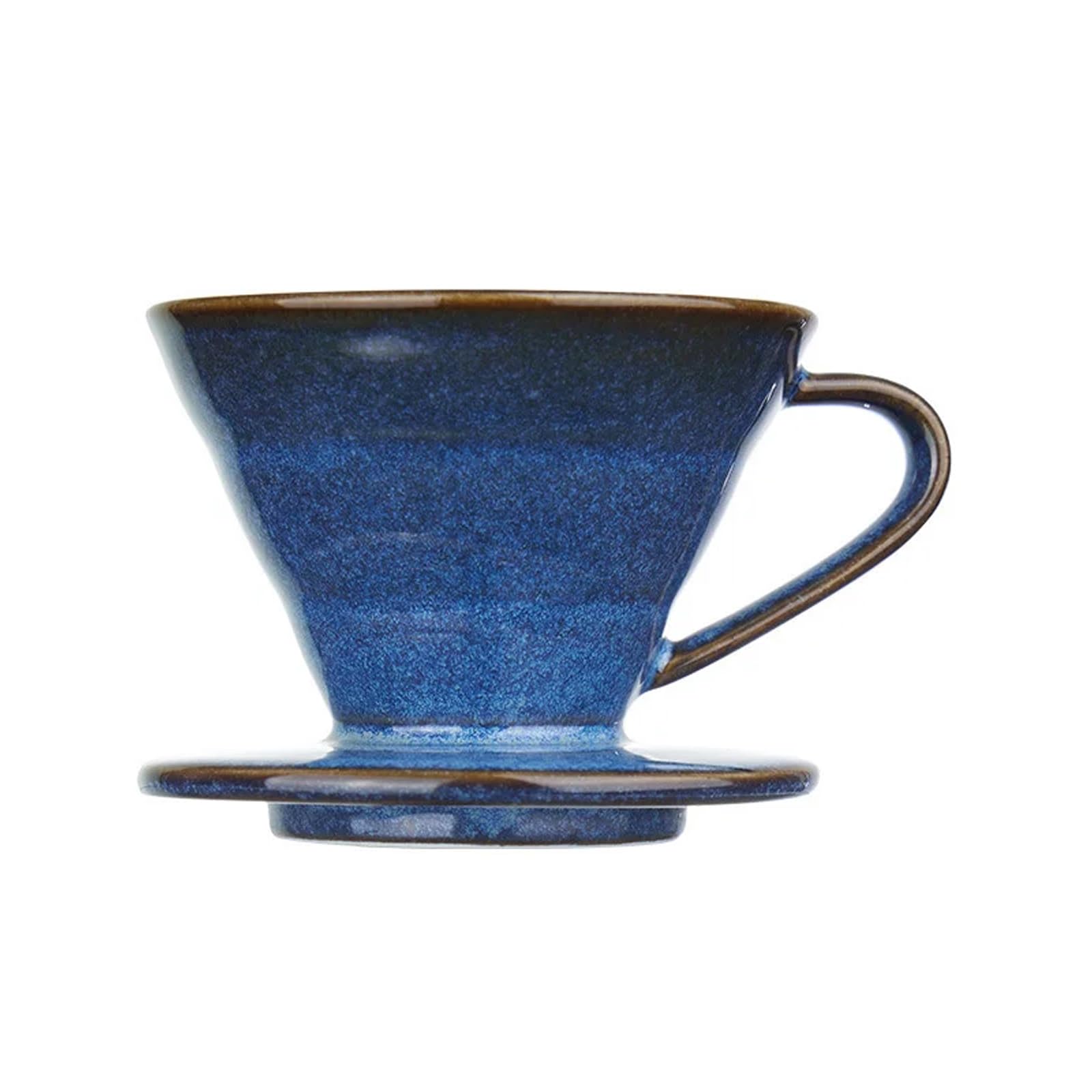 Snorvixre Glazed Ceramic Coffee Filter Sturdy Handcrafted Drip Brewer for Pouring Over Blue Glazed Ceramic Filter