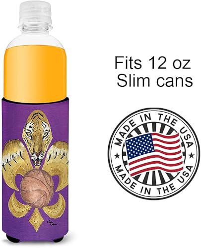 Vista 142 de Caroline's Treasures 8137LITERK Mardi Gras Fleur de lis Nation Botella de vino Hugger Botella Enfriador de Frigorífico Funda Abrazador Lavable a