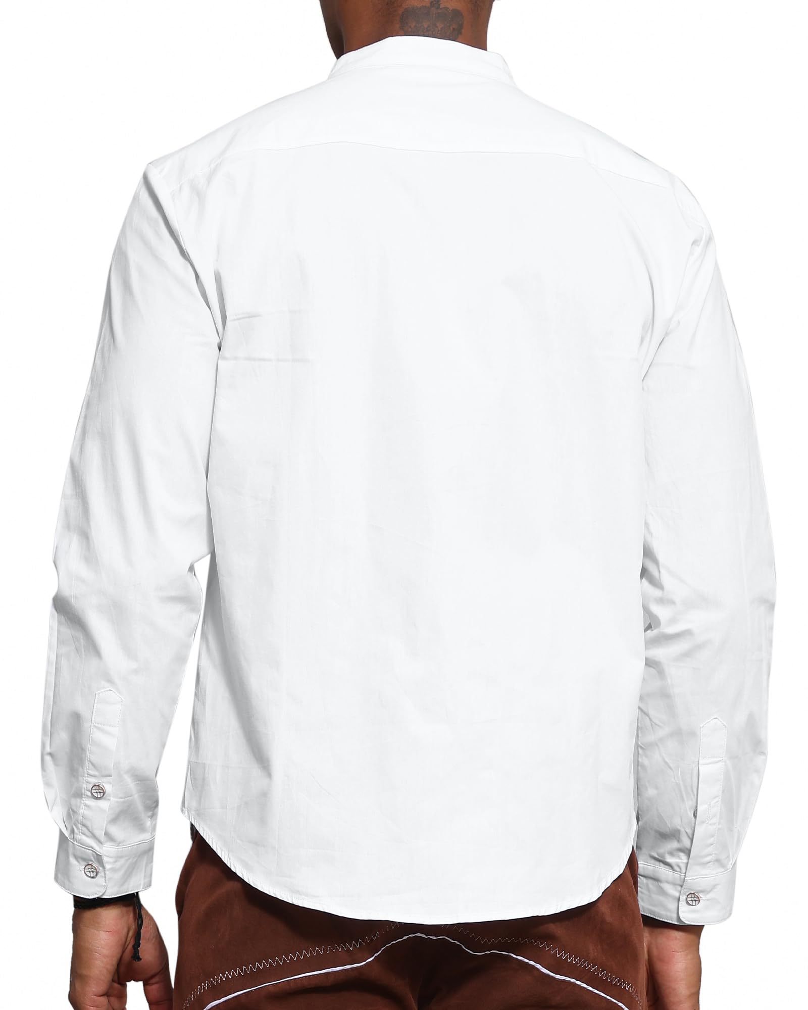 LVCBL Herren Langarm Oktoberfesthemd Freizeithemd Hemden Slim Fit Baumwolle