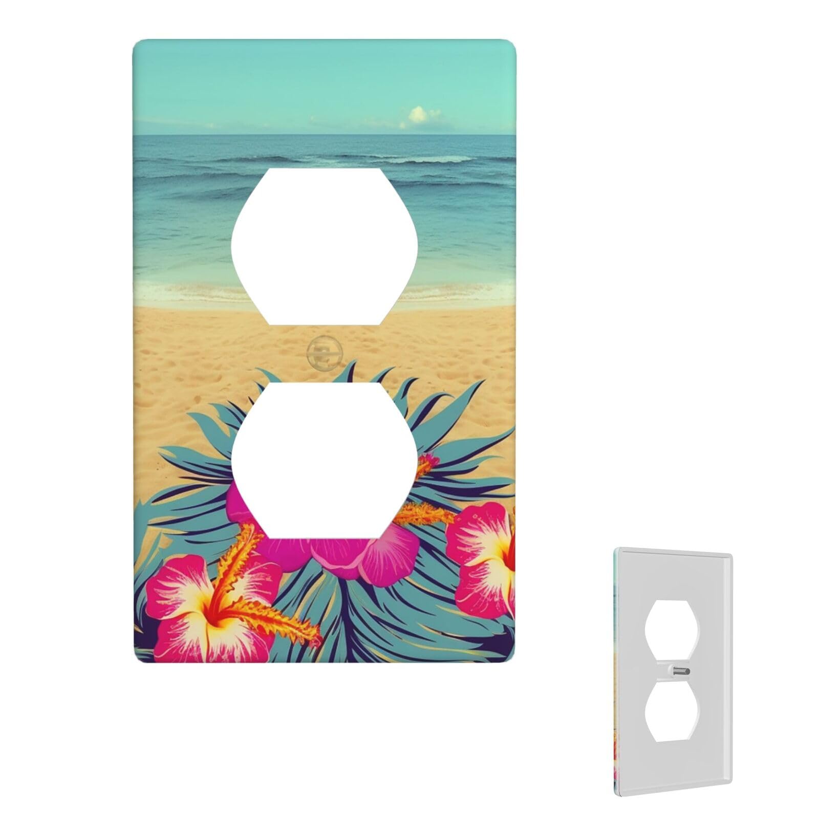1-Gang Decorator Wall Plate Hello Hawaii Light Switch Cover Single Gang Receptacle Wall Plate Standard Size 4.5" x 2.76" Wallplate Unbreakable Polycarbonate Outlet Faceplates Cover