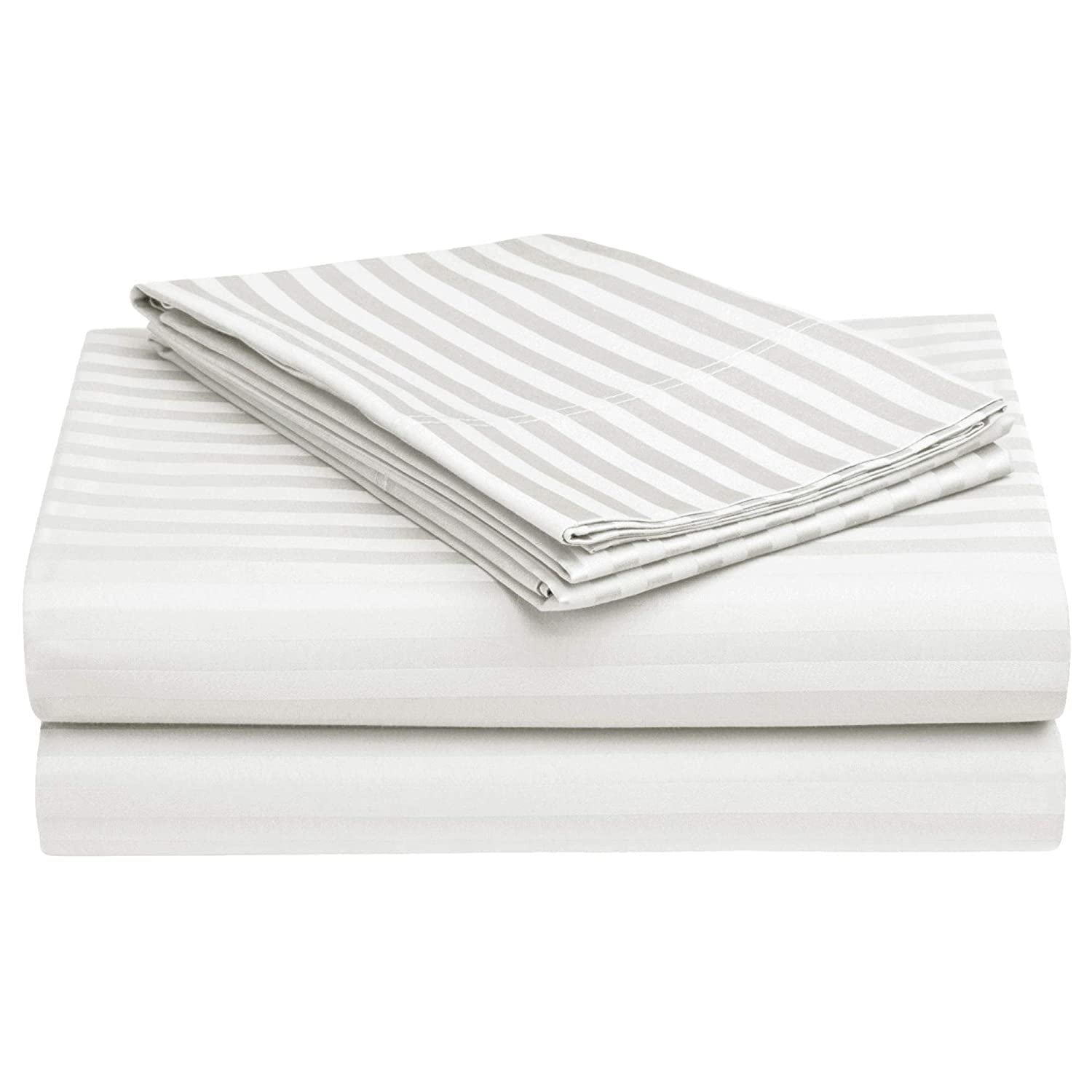 AASHIYANA SAJONA Microfibre 8-Piece White Strip Diwan Set - 90 '' x 60 '' -Diwan Set Soft Cotton, 1 (60 X 90 Inches) Bedsheet,5 (16x 16 inches) Cushion Covers and 2 Booster Covers 4