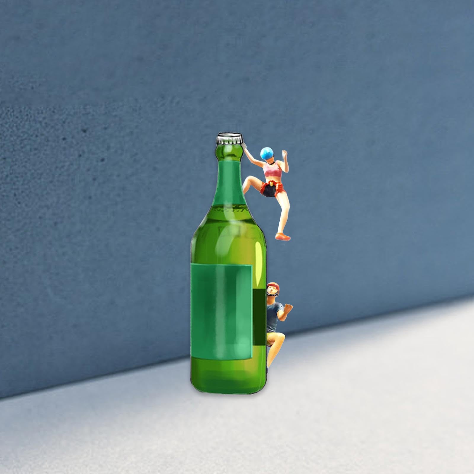 Milageto 1/87 Rock Climbing Figures Micro Landscape Collections Dioramas Desktop Ornament Resin People Model Miniature Supplies Decor, 2 Pieces