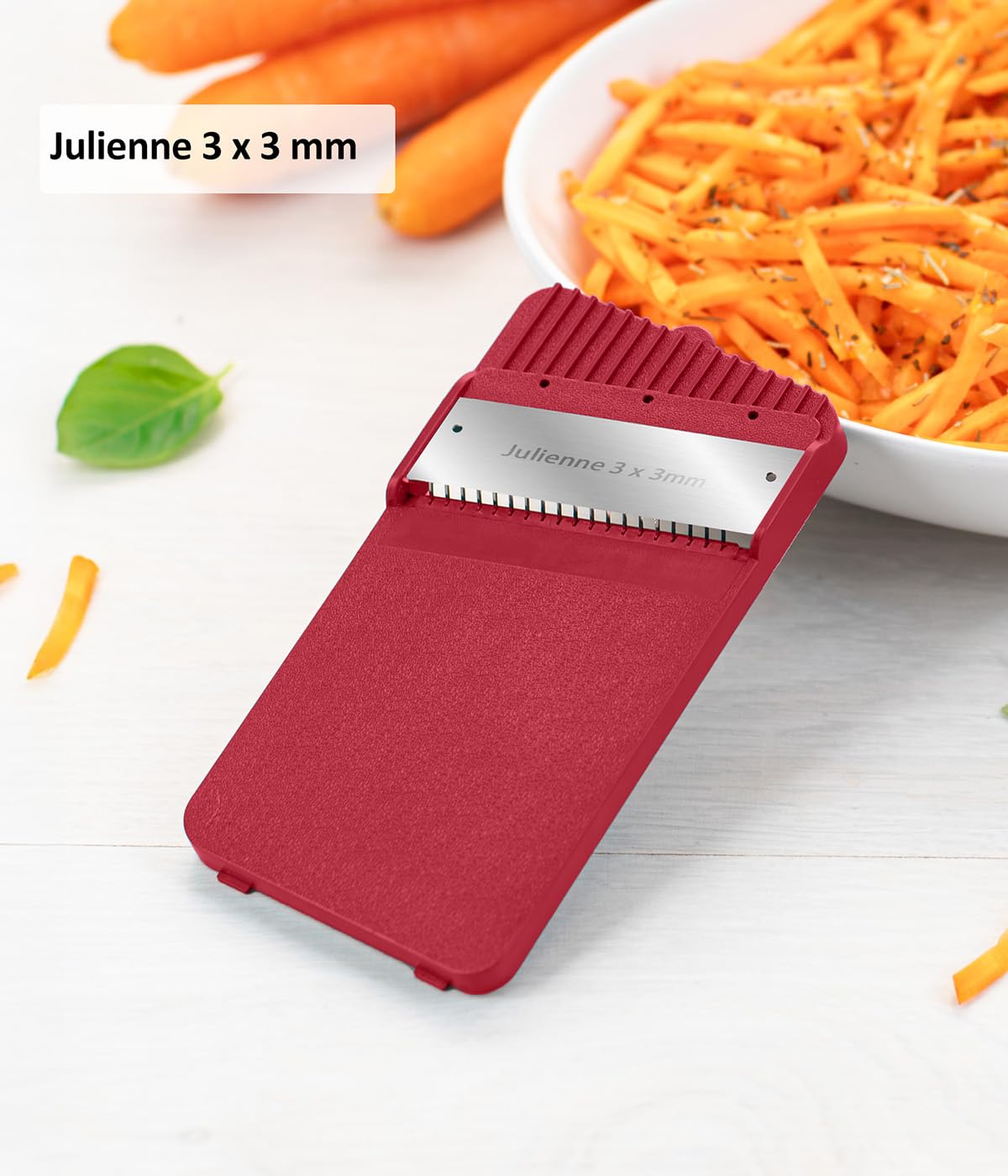 Genius Nicer Dicer Mando, affettaverdure, 12 pezzi, affettaverdure, affettaverdure, mandolina, tagliaverdure con 6 lame intercambiabili, affettaverdure (rosso e grigio)