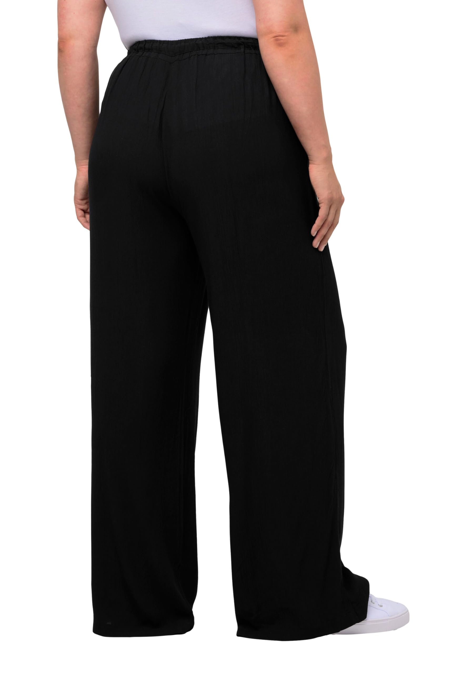 Ulla Popken Damen große Größen Übergrößen Plus Size Hose Rose, weites Bein, Elastikbund, Tunnelzug, Viskose 709944