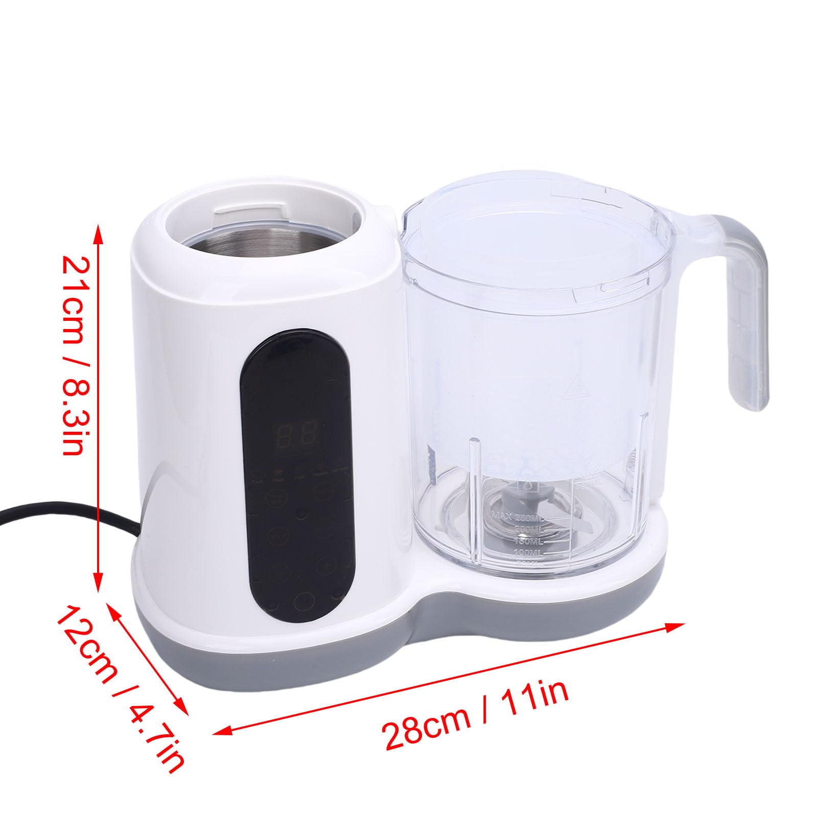 Fabricante de puré de Alimentos para Bebés, Vaporizador de Procesador de Alimentos para Bebés, Máquina de Licuadora Multifuncional, Licuadora de puré de Molienda de un Paso (Enchufe de la UE)