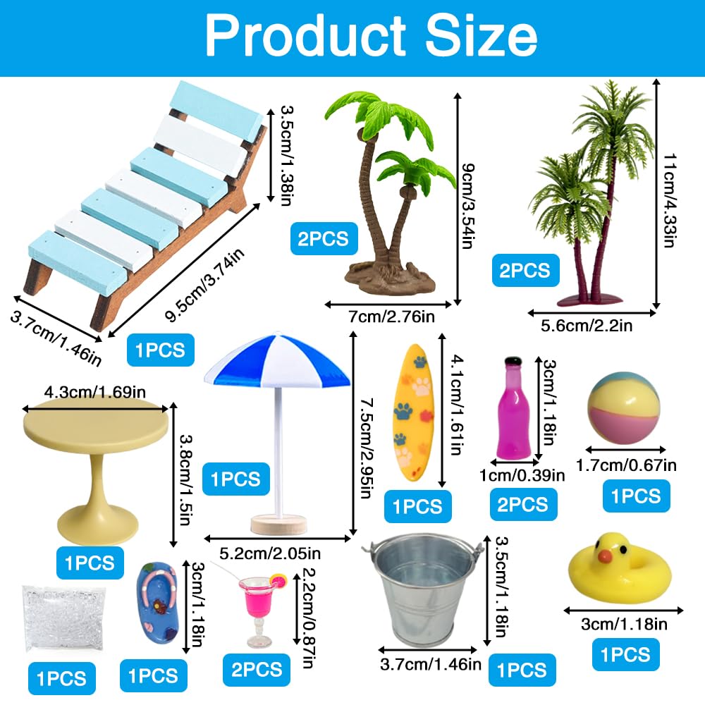 Keenso Chaise De Plage De Maison De Poupée Accessoires De Maison De