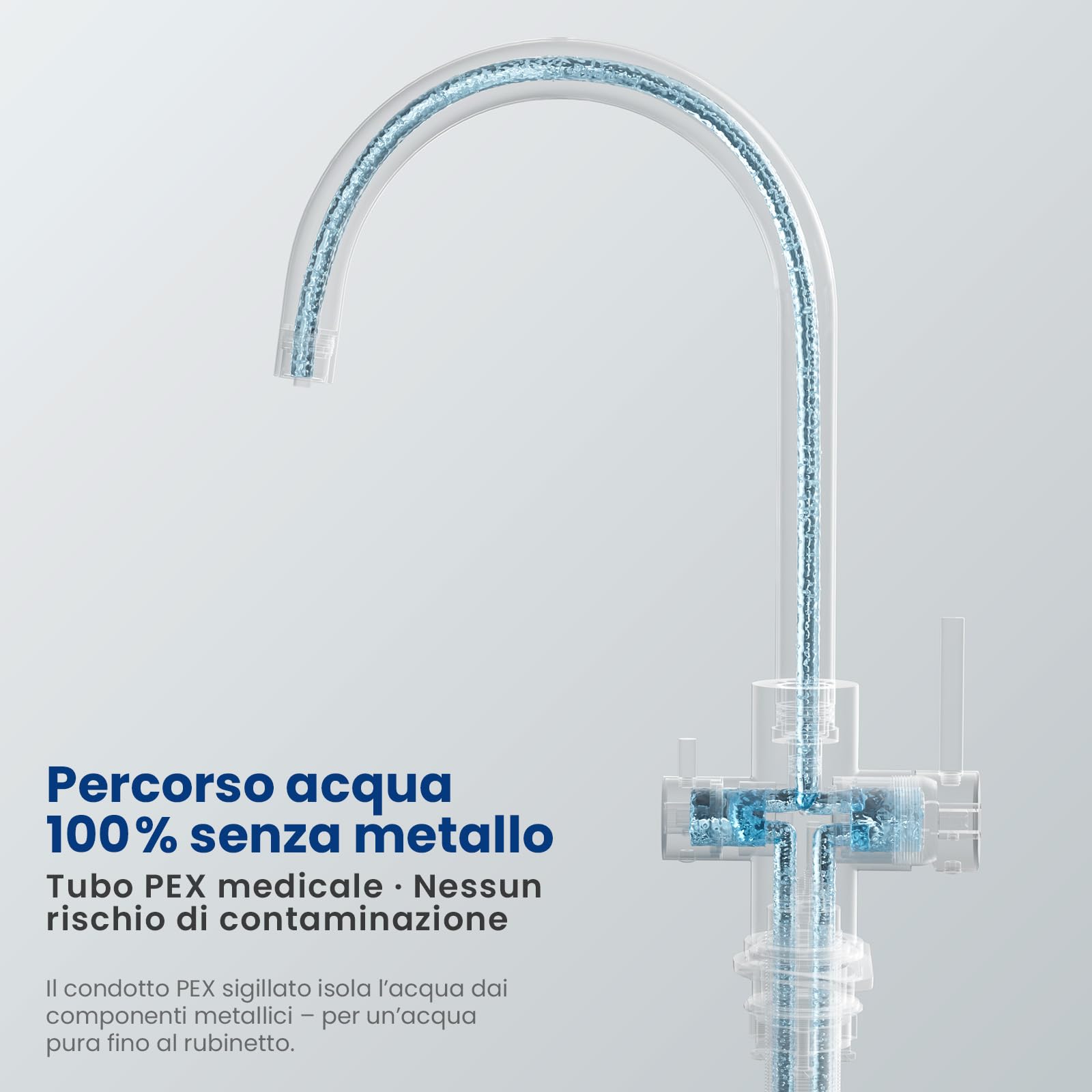 CECIPA Grifo Cocina 3 Vías Acero Inoxidable Purificador Agua Filtrada | Grifo cocina 3 vías acero inoxidable 304 con agua filtrada, válvula cerámica, aerador ABS, rotación 360, ahorro de agua
