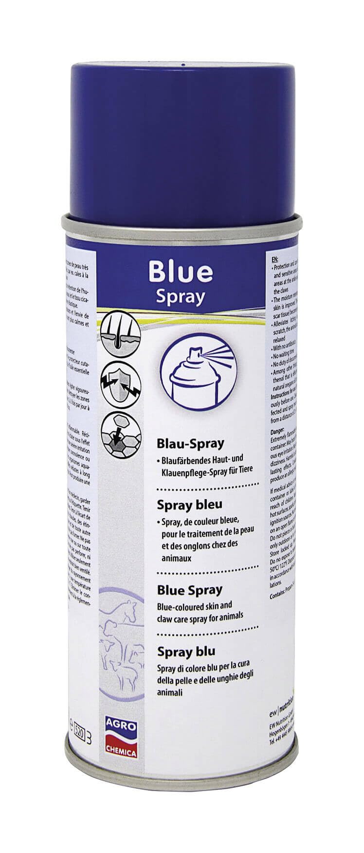 Bluespray per la cura della pelle e degli zoccoli per gli animali 400 ml